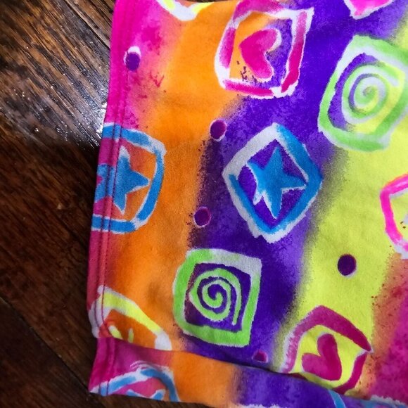 Vintage 90s Neon Abstract Tank Top Spandex Romper Jumpsuit Girls - Picture 7 of 12